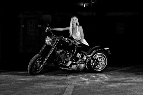 Woman on a motorcycle