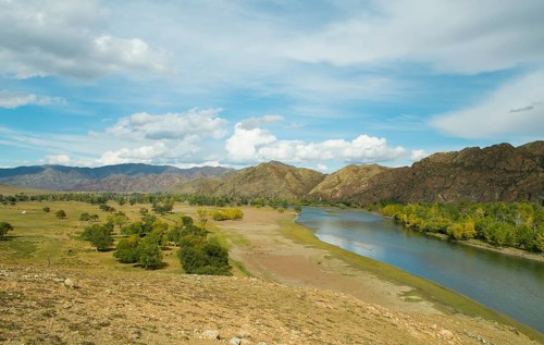 Fishing paradise of Olon Golyn Belchin on the Selenga River in Five River Delta