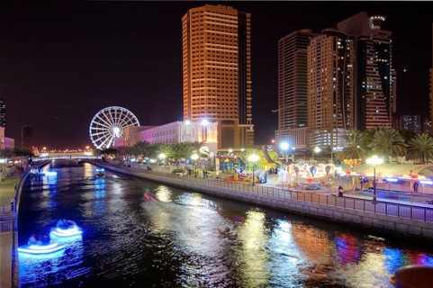 Embankment at night