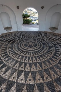 Pavilion with pebble mosaic