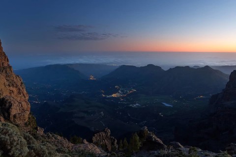 View from Pico de las Nieves into the valley