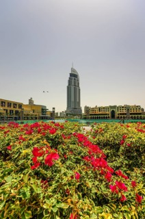 The Dubai Mall with the The Address Downtown Dubai skyscraper