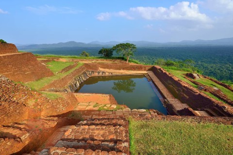Cistern in the ruins of the fortress on the Lion Rock