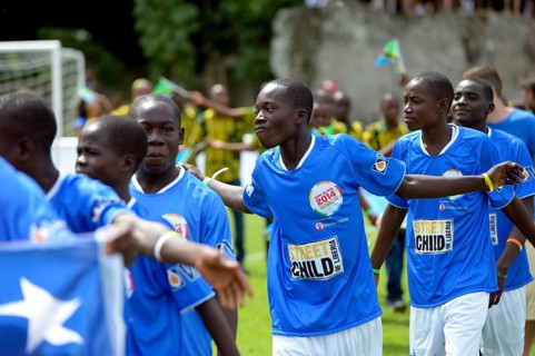 Team from Liberia entering the stadium