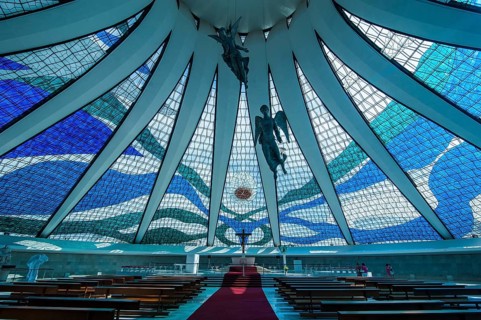 Stained glass in the Metropolitan Cathedral of Brasilia