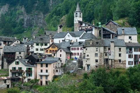Mountain village of Fusio in the Val Lavizzara valley