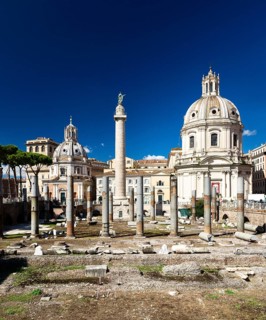 Trajan's Forum with the Trajan's Column and the columns of the Basilica Ulpia