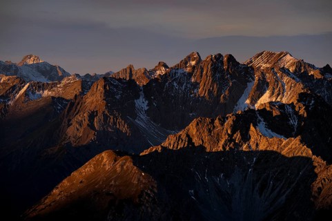 Sunrise over the Lech Valley Alps