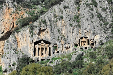 Rock tombs of the ancient city of Kaunos near Dalyan