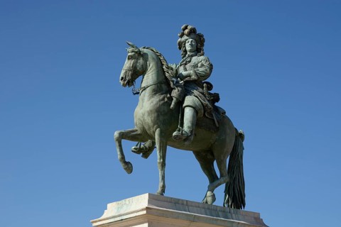 Equestrian statue of the Sun King Louis XIV