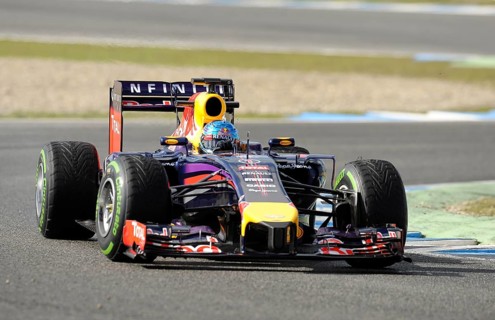 Sebastian Vettel in the Red Bull RB10