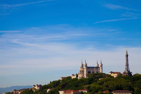 Fourviere Hill with Basilica of Notre-Dame, Lyon