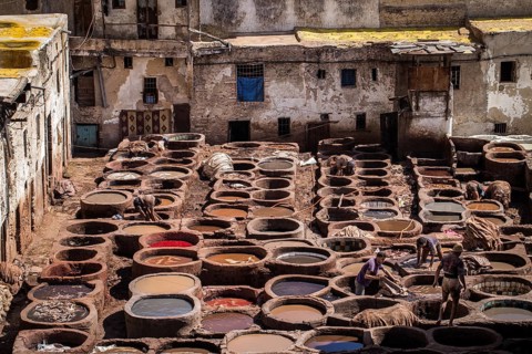 Tanneries where animal hides are traditionally tanned by hand