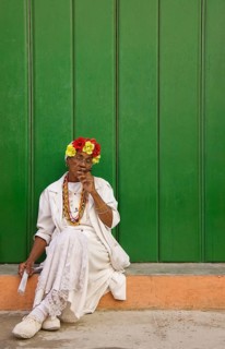 Local woman posing with a cigar