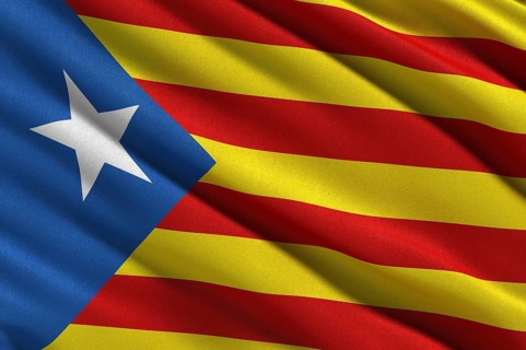 Catalan flag waving in the wind