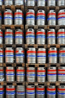 Metal beer kegs