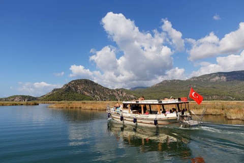 Excursion boat in the Dalyan Delta