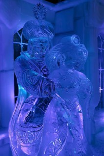 Oriental couple made of ice