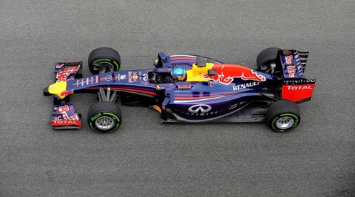 Sebastian Vettel in the Red Bull RB10