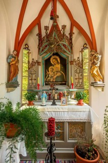 Interior view with the altar
