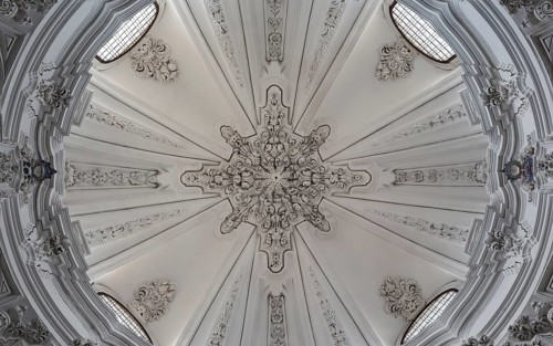 Baroque stucco work at the cupola of the San Francisco church