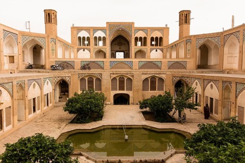 The 18th century Agha Bozorg Mosque and its sunken courtyard