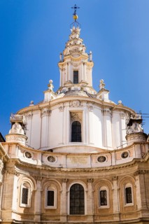 The lantern of the baroque church Sant'Ivo alla Sapienza