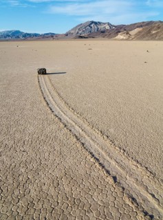 Track created by one of the mysterious moving rocks at the 'Racetrack'