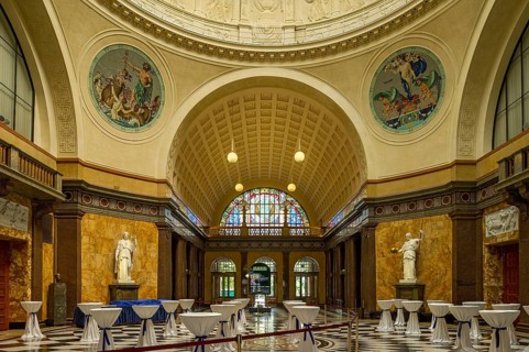 The foyer of the Wiesbaden Kurhaus spa house with casino