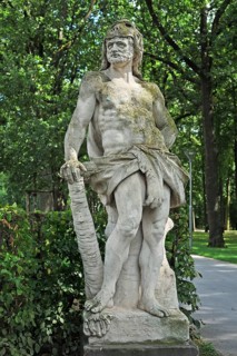 Baroque sculpture of Hercules wearing a lion skin