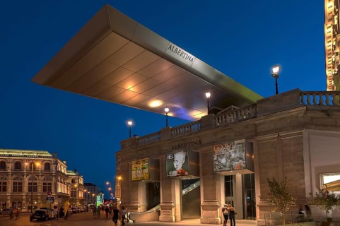 Albertina Art Museum at dusk