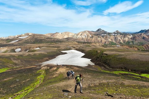 Trekking in mountain landscape