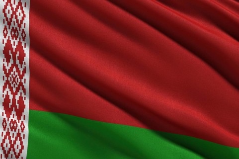 Flag of Belarus waving in the wind
