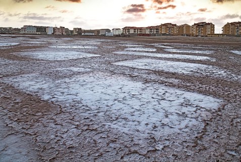 Salt basin in the disused saline