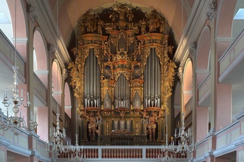 Baroque organ case in the St. Kilian's Church