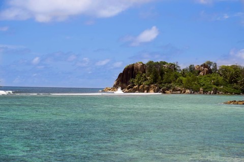 Coast formed by rocks