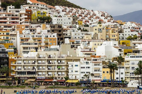 Hotels and apartments at a section of beach