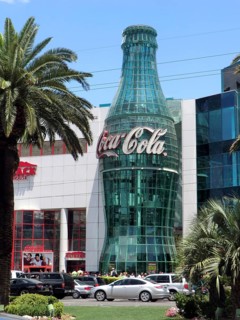 Huge Coca Cola bottle on the Las Vegas Strip