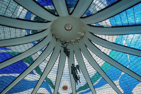 Stained glass in the Metropolitan Cathedral of Brasilia