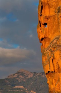 Bizarre rock erosions in the evening light