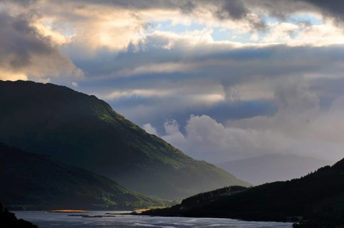 Atmospheric clouds over Loch Leven