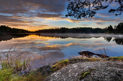 Sunrise at a lake