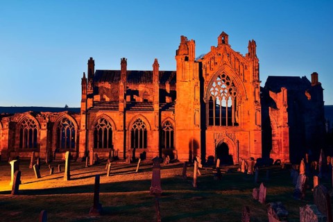 Ruins of the Cistercian monastery of Melrose Abbey