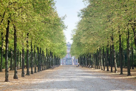 Hofgarten court gardens and Schloss Jagerhof hunting palace