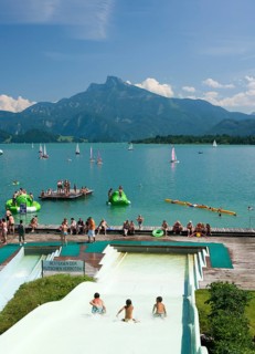 Alpine lakeside pool