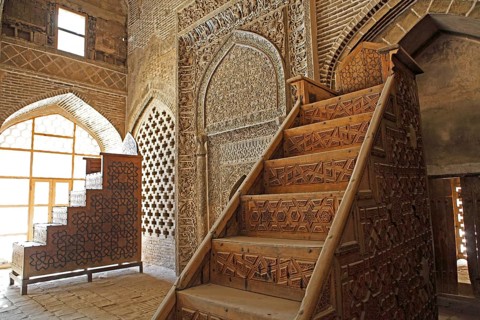 Traditional prayer chairs in the Jameh Mosque of Isfahan
