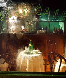 French Cafe seen through a steamy window