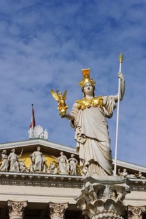 Statue on the Pallas Athene Fountain in front of the Parliament
