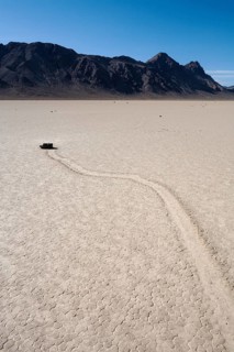 Track created by one of the mysterious moving rocks at the 'Racetrack'