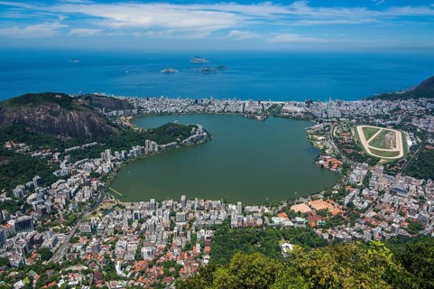Outlook from the Christ the Redeemer statue over Rio de Janeiro